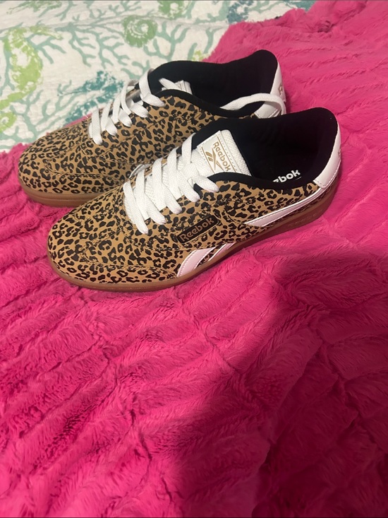 Reebok Other - Reebok Leopard Print Sneakers - Tan, Black & White